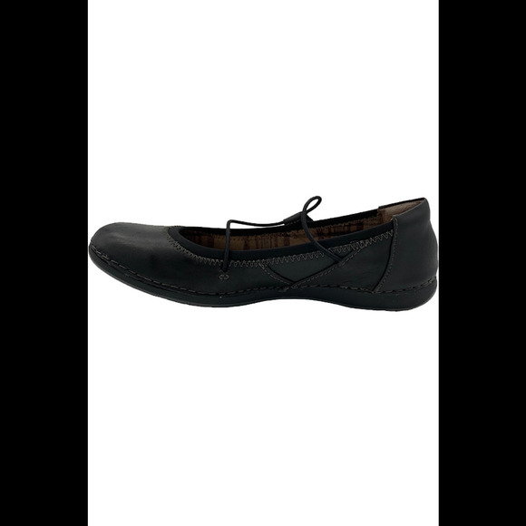 Earth Origins Adjustable Leather Flats Patty Black - Wide - Picture 4 of 4